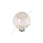 Gürçay Kristal Düğme Kulp Şeffaf Küre 30mm Krom (2 Adet)