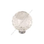 Gürçay Kristal Taşlı Kulp Küre 30Mm Şeffaf Krom (2 Adet)