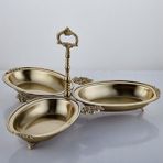 Gürdamar Home Black Pearl Sade 3'lü Gold Çerezlik 38 x 38 x 21 cm