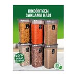 Guria Store 6 ADET 12 PARÇA3,2 LİTRE JUMBO BOY DİKDÖRTGEN ERZAK BAKLİYAT SAKLAMA KUTUSU ETİKET HEDİYELİ