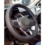 Gürler Oto Aksesuar Renault Megane 2 Dikmeli Direksiyon Kılıfı Mavi Ipli (10.5cm) - Siyah - Mavi