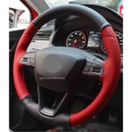 Gürler Oto Aksesuar Seat Ibiza Dikmeli Direksiyon Kılıfı Iki Renkli Kırmızı-Siyah - Siyah - Kırmızı