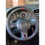 Gürler Oto Aksesuar Vw Caddy Alkantra-Karbon Dikmeli Direksiyon Kılıfı Kırmızı Yüzük - Siyah - Kırmızı