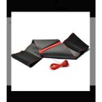 Gürler Oto Kılıf ve Aksesuar Fiat Linea Alcantara ve Karbon Direksiyon Kılıfı Kırmızı Yüzüklü - Siyah - Kırmızı