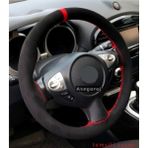 Gürler Oto Kılıf ve Aksesuar Fiat Linea Dikmeli Direksiyon Kılıfı Alkantra Kırmızı Yüzüklü - Siyah - Kırmızı