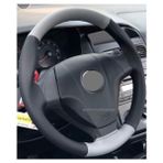 Gürler Oto Kılıf ve Aksesuar Fiat Linea Dikmeli Direksiyon Kılıfı Çift Renk Gri-Siyah (4prç) - Siyah - Gri