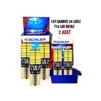 gürler oto kılıf ve aksesuar Tofaş Şahin Doğan Slx Uyumlu T10 Led Ampül 24-ledli 12v Park Led Plaka Led Tavan Led Beyaz 2 Adet