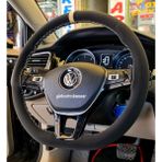 Gürler Oto Kılıf ve Aksesuar Volkswagen Golf 6 Dikmeli Direksiyon Kılıfı Alkantra Bej Yüzüklü - Siyah - Bej