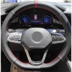 Gürler Oto Kılıf ve Aksesuar Vw Passat B6 Dikme Direksiyon Kılıfı Karbon-Alkantra Kırmızı - Siyah - Kırmızı