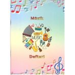 Gürmat A4 Karton Kapak Sol Anahtarlı Kareli Büyük Boy Müzik Defteri 40 Yaprak