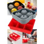 Gurme Chef Silikon Büyük Boy Buz Kalıbı Küp ve Küre Model 2'li Set