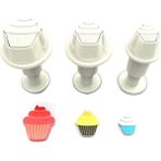 Gurmender 3lü Cupcake Şeker Hamuru Şekillendirici Enjektörlü Kopat 1.2x1.7x2 cm