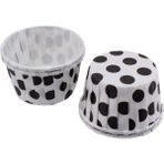 Gurmender Cupcake Kalıbı Büyük Boy 62*40 mm - 50'li Puantiyeli Beyaz