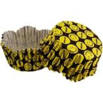 Gurmender Cupcake Kalıbı Pet Kapsül Dalgalı Sarı Emoji Kek Kalıbı 65X38 mm - 100'LÜ