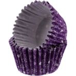 Gurmender Depposıte Cupcake Kalıbı Pet Kapsül Kek KALIBI48X34 mm - 100 Adet Kar Desenli Mor