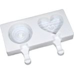 Gurmender Silikon Dondurma Kalıbı Çizgili Kalp ve Daire 7.5x7.5 cm