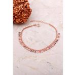 Gurmet Mix Taşlı Rose Gümüş Bileklik 3727