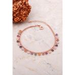 Gurmet Mix Taşlı Rose Gümüş Bileklik 3728