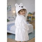 GÜRPAMUK HOME & BABY %100 Pamuklu Kalın Yumuşacık Kapüşonlu Kutup Ayısı Kız-Erkek Çocuk Bornozu Beyaz
