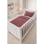 GÜRPAMUK HOME & BABY Kaliteli, %100 Pamuklu Kız-Erkek-Bebek-Çocuk Nevresim Takımı 100x150cm /BORDO GOLD YAPRAKLI