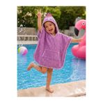 GÜRPAMUK HOME & BABY OUTLET %100 Pamuk Kız-erkek Çocuk Deniz, Plaj, Havuz, Banyo Havlu Panço trixie /benekli LİLA