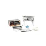 Gürsac Tüplü Lav Taşlı Gürsaç Paslanmaz Krom Mangal Seti 35x45cm