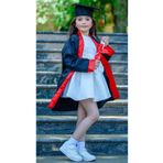 Gürtaş Tekstil Mezuniyet Cübbesi Kep Cübbe Ilkokul Siyah Kırmızı