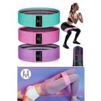 GUS Company 3'lü Set Kalça Direnç Bant (Hip Band - Loop Squat) Egzersiz Fitness Pilates Dokuma Jimnastik Bandı