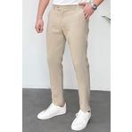 Gussi Erkek Bej Renk Kaliteli Esnek Likralı Slim Fit Kumaş Pantolon