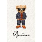 Gustave: Cahier personnalisé avec prénom Gustave | Cadeau d'anniversaire pour enfant, garçon, homme, copain ... | Nounours | 110 pages lignée, Petit Format 6x9 pouces (15,24 x 22,86 cm)