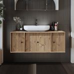 Gusto Ayaksız Oval Lavabolu Mdf 120 Cm Çekmeceli Banyo Dolabı Atl Atlantik Çam