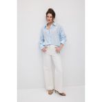 Gusto Bol Paça Denim Pantolon - Beyaz - 38