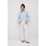 Gusto Bol Paça Denim Pantolon - Beyaz