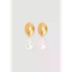 Gusto Gold Detaylı İnci Küpe - Gold