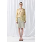 Gusto Iz Koleksiyonu Eco Print Tensel Gömlek - Sarı - XL