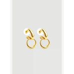 Gusto Kıvrımlı Halka Küpe - Gold
