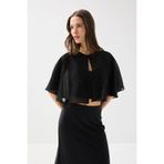Gusto Taşlı Rayon Şifon Bolero - Siyah
