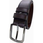Gutiero Erkek Deri Kemer Kahverengi Dikişli 4 cm - 115 cm