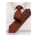 Gutiero KK7-408 Koyu Kiremit Kum Desenli Slim Erkek Kravat