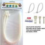 Gutsy NATUREL PLASTİK KELEPÇE BEYAZ KABLO BAĞI 37 CM X 8MM 10 ADET (Ty-Rap thomas & betts) (Made in U.S.A.)