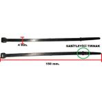 Gutsy PLASTİK CIRT KELEPÇE SABİT TIRNAKLI 15 CM X 4 MM SİYAH | KABLO BAĞI | 10 ADET