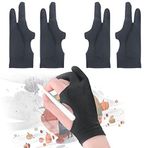 GUUGEI [Palm Reddetme] Sanatçı Çizim Eldiveni Dokunmatik Ekran PC Grafik Tablet için 4 Paket iPad Eldivenleri Sol ve Sağ El 3 Katmanlı Dolgu Dijital Sanat Stylus Eldiven