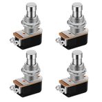 GUUZI 4 adet SPST 2-Pin Momentary Soft Touch çıtçıt elektro gitar pedalı ayak şalteri KAPALI (AÇIK)