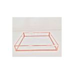 GÜVEN Cam Damat Kahve Sunum Tepsi Cam Taban 25x20x4 cm