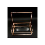 GÜVEN Rose Gold Cam Takı Aksesuar Nişan Kutusu Dekoratif Bant Kenar 20x12x6 Cm