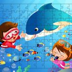 Güven Serigrafi Balıklar Model3 108 Parça Ahşap Çocuk Puzzle Yapboz