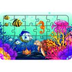 Güven Serigrafi Deniz Canlıları 24 Parça Model 10 Ahşap Çocuk Puzzle Yapboz