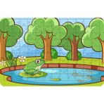 Güven Serigrafi Doğadaki Kurbağa 108 Parça Ahşap Çocuk Puzzle Yapboz