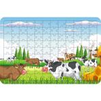 Güven Serigrafi İnek Çiftliği 108 Parça Ahşap Çocuk Puzzle Yapboz