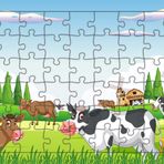 Güven Serigrafi Inek Çiftliği 54 Parça Ahşap Çocuk Puzzle Yapboz